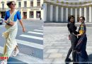 रूस की सड़कों पर स्टाइलिश अवतार में नज़र आई तापसी पन्नू, साड़ी के साथ पहने थे शूज़, देखें PICS